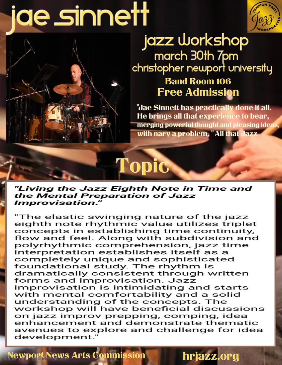 Jae Sinnett Jazz Workshop